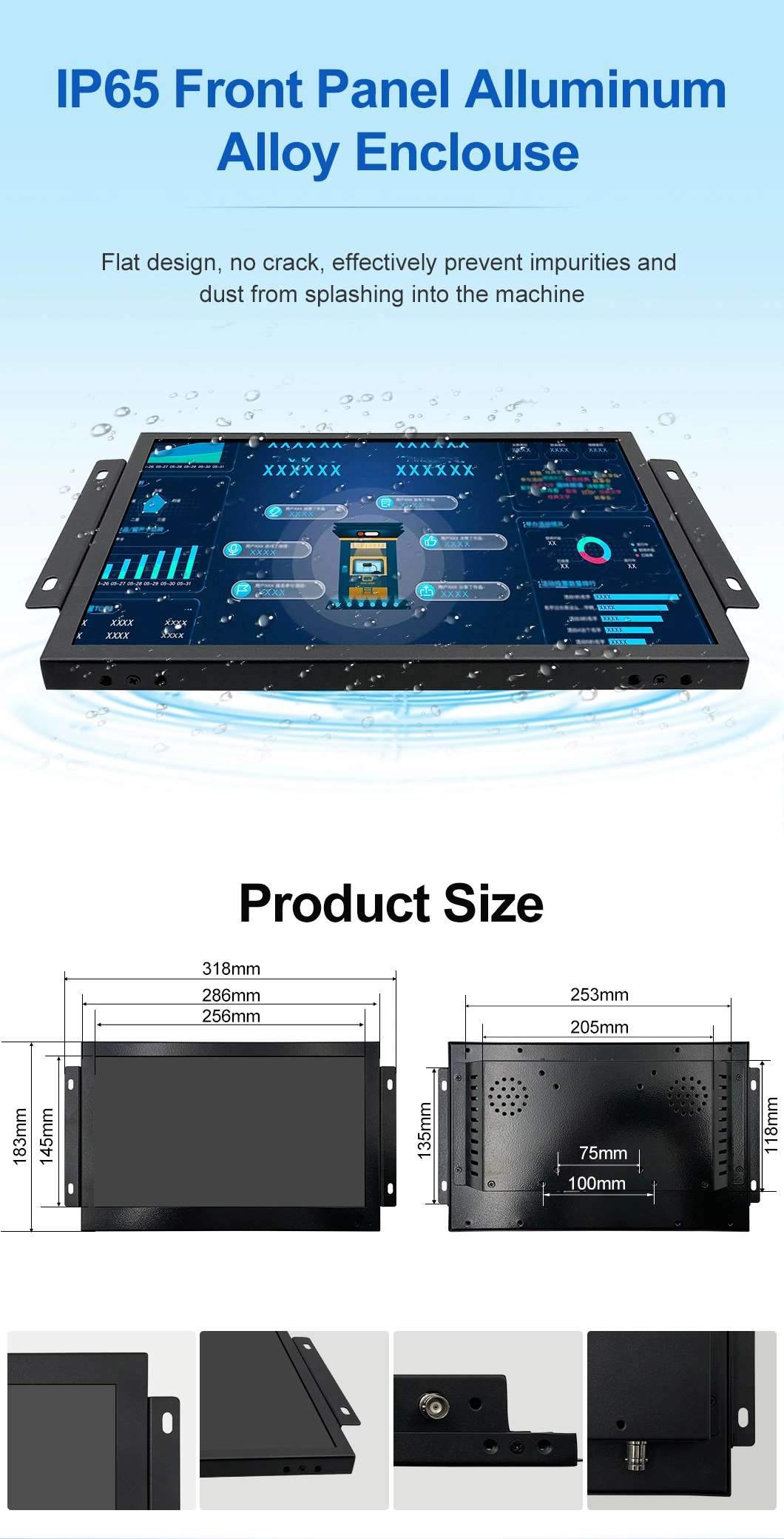 11.6 Inch IPS 1920*1080 HDMI VGA AV BNC Non Touch Screen Metal Case TFT Open Frame Embedded OEM ODM Industrial LCD Monitor