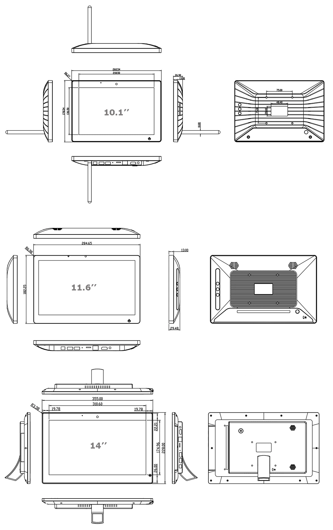 OEM ODM 10.1/11.6/14/15.6/18.5/21.5/23.6/24/27/32/43/49/55/65/75/86/98 Inch Infrared/Capacitive/Resistive Touch Panel Android/Windows/Linux Industrial PC