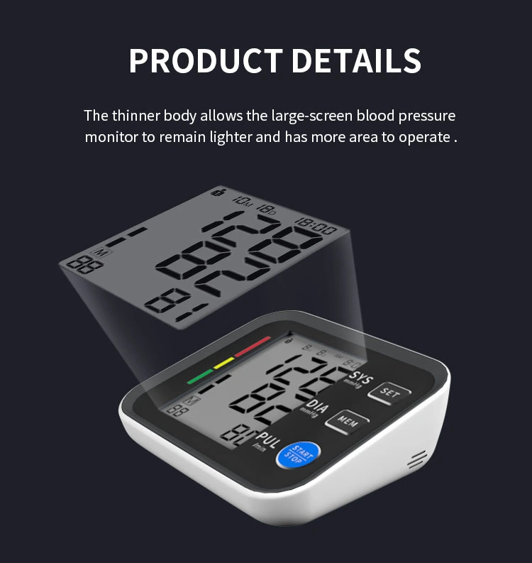 CE FDA ISO Approved Sphygmomanometer Electronic Bp Machine OEM ODM Digital Upper Arm Digital Blood Pressure Monitor for Medical and Home