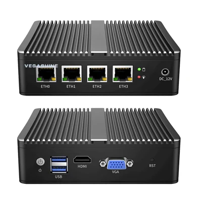 Mini PC desktop con firewall di rete J4125 Quad Core 4 LAN AES Ni Pfsense Mikrotik