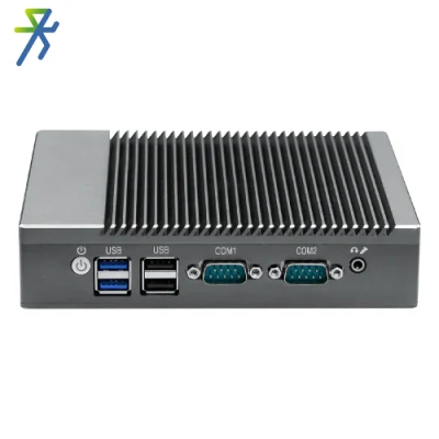 Mini PC industriale Linux Ubuntu ad alte prestazioni VGA USB3.0 COM DC 12V doppia LAN senza ventola porta parallela