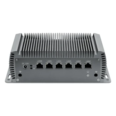 LAN*6 WiFi*2 DC12V o supporto personalizzato Windows/Linux/Android Mini Embedded Fanless Industrial Box PC I7