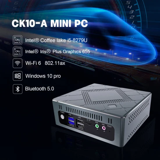 Qunshi 2022 Il più nuovo Mini PC industriale Comouter di migliore qualità Ck10 Coffee Lake I5 8279u Mini computer Intel Windows 10 PC da gioco per lavoro aziendale Mini PC