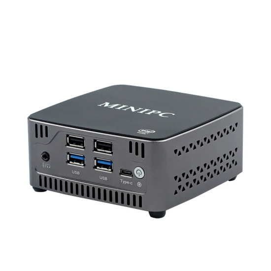 Win 10 Mini PC DDR4 SATA SSD Piccolo computer Dual LAN HD MiniDP Type-C 2USB Antenna incorporata Mini PC industriale