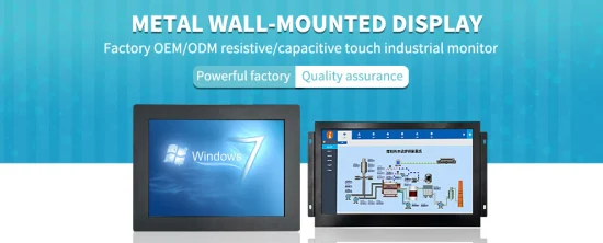 Monitor LCD industriale ODM OEM da 15.6 pollici IPS1366 * 768 HDMI VGA AV BNC Touch Screen resistente in metallo TFT montato a parete